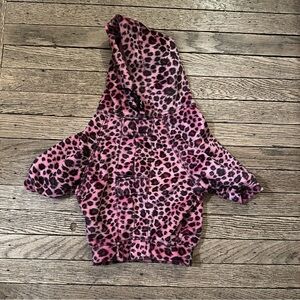 Pink Leopard Print Hooded Dog Sweatshirt - Cozy Pet Hoodie